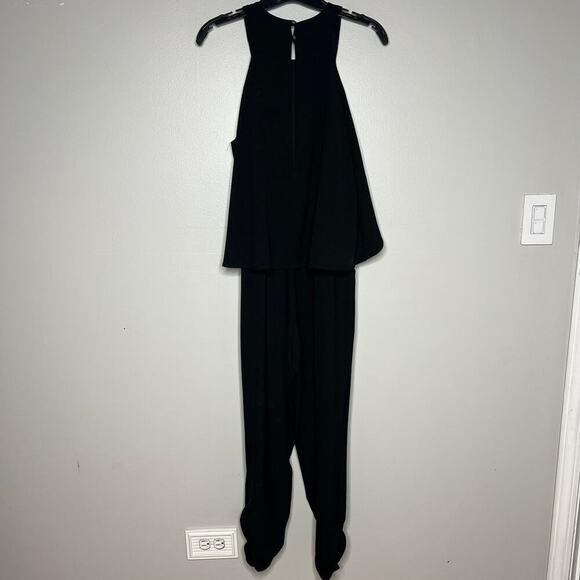Design Lab Women's Black Jumpsuit Size Large Sleeveless Layered Pockets Flowy - Picture 6 of 10
